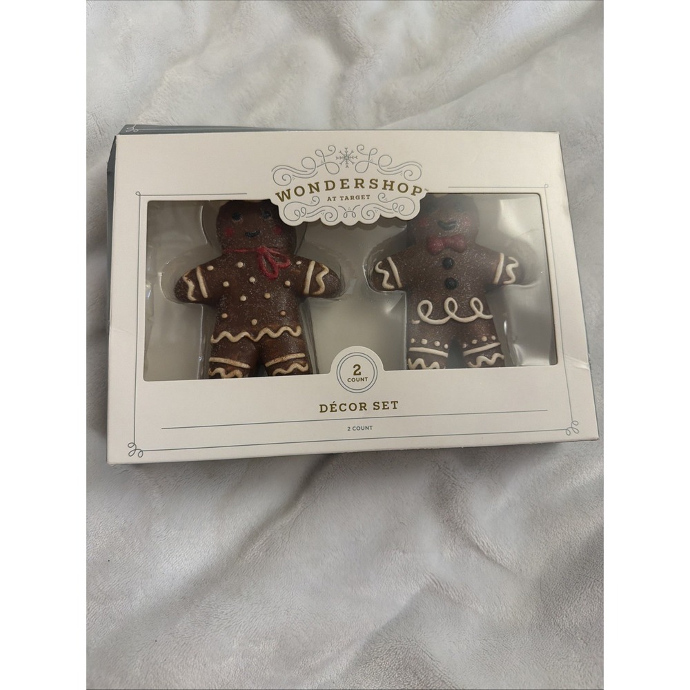 2pk Ceramic Gingerbread Man Figures Christmas Decor - Wondershop at Target NEW